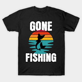 Gone Fishing Mermaid Sunset T-Shirt